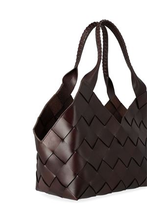 Castello bag in dark brown woven leather DRAGON DIFFUSION | 8111DGS6MATDKBROWN